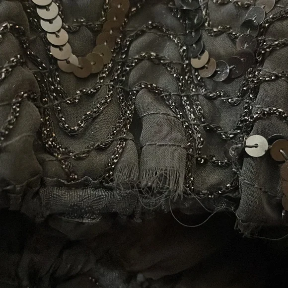 Vintage 1980s SEQUIN Slouchy Fit SEQUIN Drop Waist On/Off Shoulder Party… - Picture 8 of 9